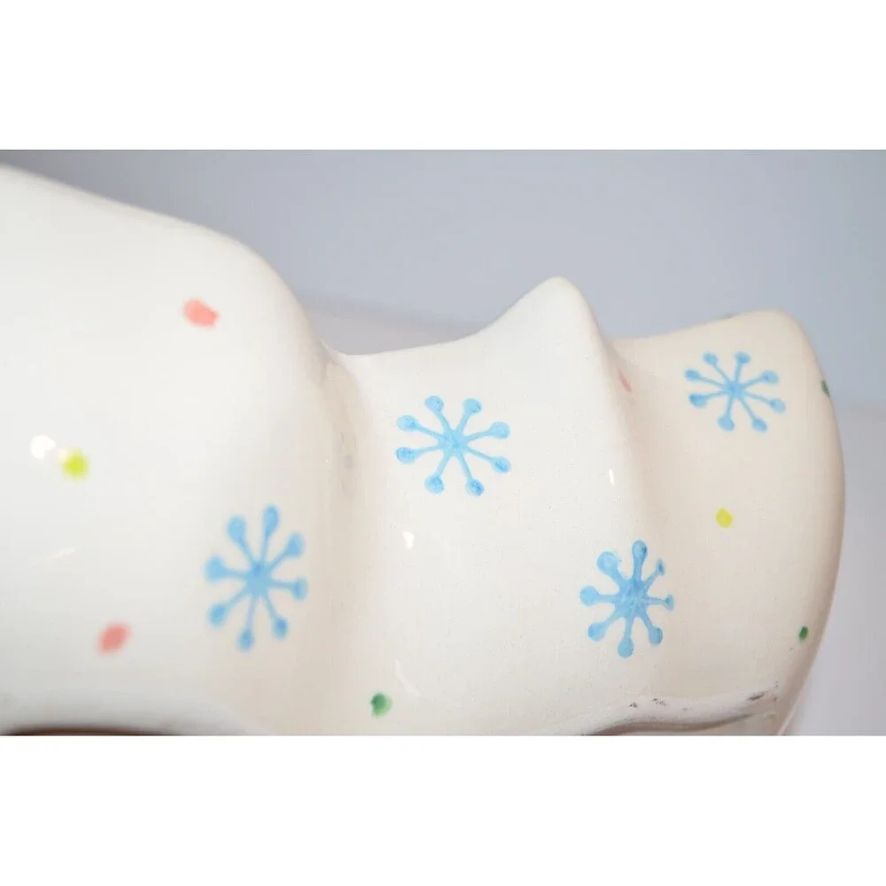 TempTations‎ Tara Winter Whimsy Chip Bowl Baking Dish Snowman Christmas Frosty